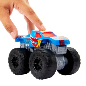 HOT WHEELS MONSTER TRUCK ROARIN WRECKERS RACE ACE CU FUNCTII SI SUNETE SCARA 1:43 - Img 3