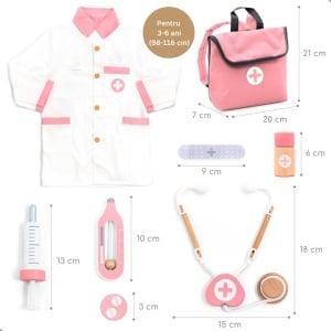 Joc de rol Trusa completa de doctor, roz, UMU Toys - Img 4