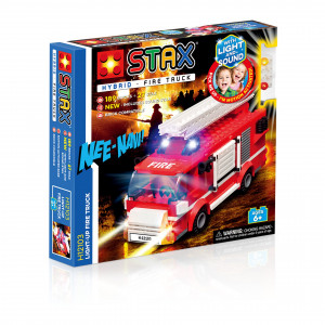 Jucarie Stax - Set constructie cu lumini si sunete - Masina de pompieri (varianta mare) - Img 1