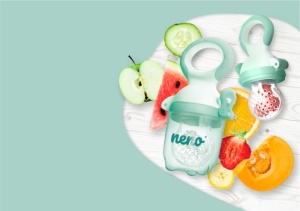Neno Frutta – Suzeta pentru fructe cu 3 tetine incluse - Img 2
