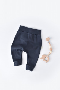 Pantaloni Bebe Unisex din bumbac organic Bleumarin BabyCosy