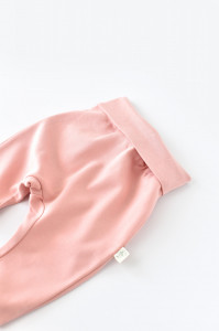 Pantaloni Bebe Unisex din bumbac organic Roz pudra