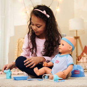 Papusa Simba New Born Baby, Baby Doll 43 cm cu accesorii albastru - Img 6