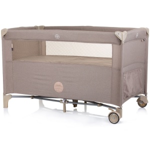 Patut pliabil Chipolino Relax macadamia linen cu laterala culisanta - Img 3