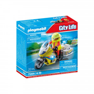 Playmobil - Motocicleta Galbena Cu Lumini - Img 1