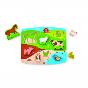 Puzzle din lemn - Animale de la ferma 3D - Img 1