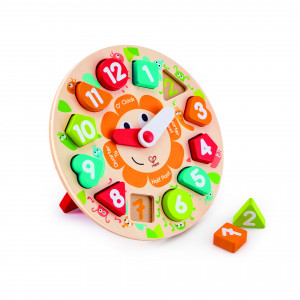 Puzzle din lemn cu ceas de jucarie pentru copii - Img 1