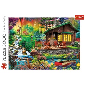 PUZZLE TREFL 3000 CABANA DIN PADURE - Img 3