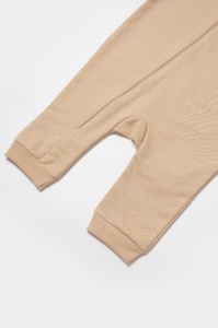 Salopeta cu fermoar, Two thread, BabyCosy, 100% bumbac organic, Stone