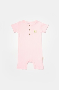 Set 2 salopete scurte Bamboo, roz, BabyCosy, 50%bumbac+50% bambus