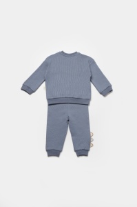 Set bluzita cu pantalon Dino, indigo, BabyCosy, 100%bumbac