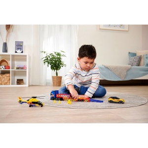 Set Dickie Toys Rescue Transporter 40 cm cu camion, masina, elicopter si accesorii - Img 18