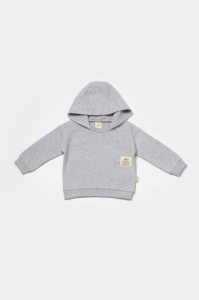 Set hanorac cu gluga si pantaloni, Two thread, 100%bumbac organic - Gri, BabyCosy