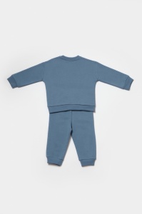 Set hanorac si pantaloni, Two thread, 100%bumbac organic - Indigo, BabyCosy