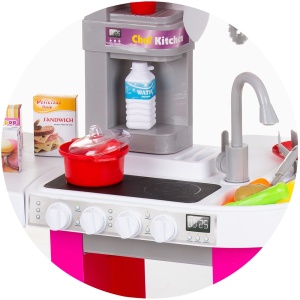 Set jucarie Chipolino Kitchen 72,5 cm cu sistem de curgere apa, lumini, sunete si 53 accesorii - Img 7