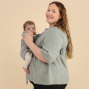 BabyBjorn - Marsupiu anatomic Mini, cu pozitii multiple de purtare, Dusty Pink, Tesatura - Img 2