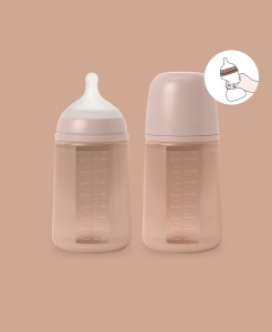 Biberon din silicon, 240ml, Colour Essence SX Pro debit mediu, nude - Img 3