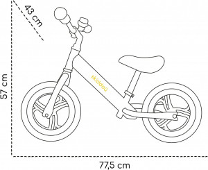 Bicicleta fara pedale Nils, Skiddou, Galben