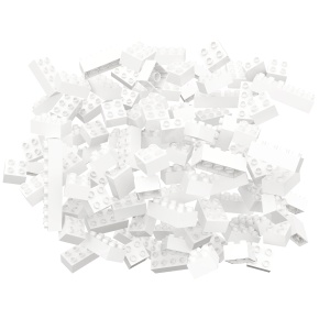 Blocuri de constructie albe Hubelino (120 piese) - Img 1