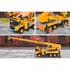 Camion cu macara Majorette Volvo Truck Crane cu lumini si sunete - Img 5