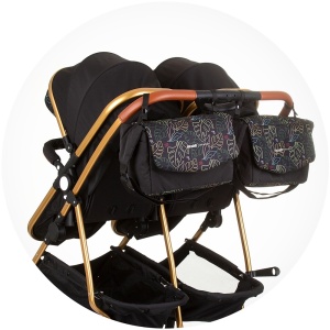 Carucior gemeni Chipolino Duo Smart 3 in 1 obsidian leaves - Img 14