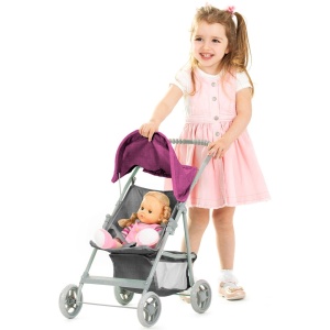 Carucior pentru papusi Chipolino Alice grey pink linen - Img 3