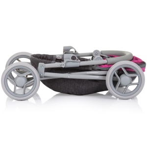 Carucior pentru papusi Chipolino Daisy grey pink linen - Img 3