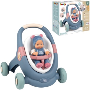 Carucior pentru papusi Smoby Baby Walker 3 in 1 cu papusa - Img 12