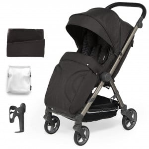 Carucior sport pliabil Skiddou Mell, Onyx, ultracompact pentru calatorii, Negru