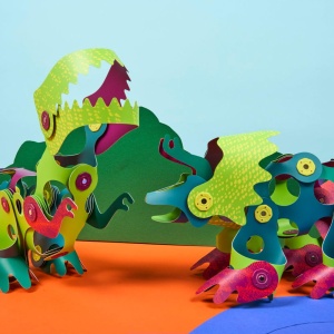 Clixo® joc magnetic de construit - Aventuri cu dinozauri (36 piese)
