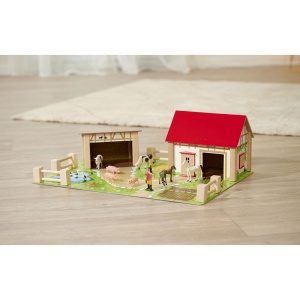 Ferma din lemn Eichhorn 51x36x17 cm cu 20 accesorii - Img 3