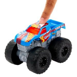 HOT WHEELS MONSTER TRUCK ROARIN WRECKERS RACE ACE CU FUNCTII SI SUNETE SCARA 1:43 - Img 4