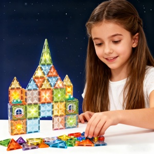 Joc magnetic Diamond cu lumini - 73 piese (7.5 cm)