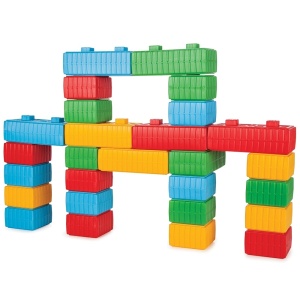 Jucarie Pilsan Cuburi de construit Brick Blocks and Car Set 43 piese - Img 2