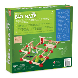 KEVA Maker Bot Maze, labirint cu piese de lemn si roboti motorizati - Img 3