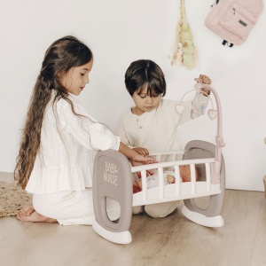 Leagan pentru papusa Smoby Baby Nurse maro cu carusel - Img 6