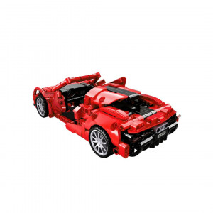 Masina sport rosie tip lego tehnic de constructie (482 piese) - Img 5