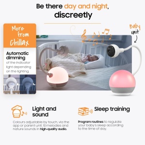 Monitor Video Bebelusi Chillax Giraffe DM610, Full HD 1080p, Ecran 5 inchi, Camera 360 cu Gat Flexibil, Sleep Trainer, Lampa Veghe 8 Culori, Wi-Fi Dual-Mode - Img 3