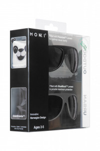 Ochelari de soare pentru copii MOKKI Click & Change, protectie UV, negru, 2-5 ani, set 2 perechi