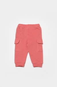 Pantaloni cu buzunare laterale, Two thread, 100%bumbac organic - Rose, BabyCosy