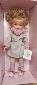 Papusa Sabrina Blonda cu Hainuta si Fular Roz 40cm - Img 2