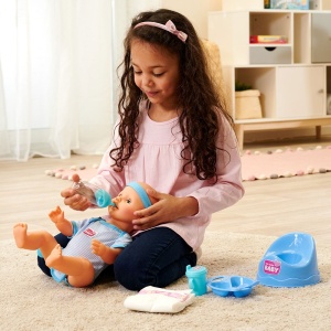 Papusa Simba New Born Baby, Baby Doll 43 cm cu accesorii albastru - Img 7