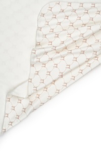 Paturica pentru nou nascut, 100% bumbac organic, Bow, BabyCosy, powder - Img 5