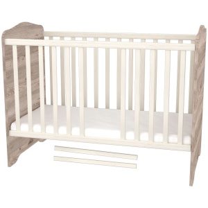 Patut copii din lemn cu sertar Hubners Sofia 120x60 cm crem nisip - Img 6