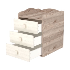 Patut copii transformabil din lemn cu 4 sertare Hubners Sofia Kombi 120x60 cm crem nisip - Img 3