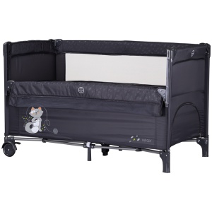 Patut pliabil Chipolino Relax anthracite cu laterala culisanta