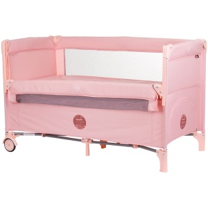 Patut pliabil Chipolino Relax flamingo linen cu laterala culisanta - Img 1