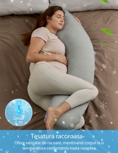 Perna gravide Momcozy Jersey Fabric Light Grey - Img 3