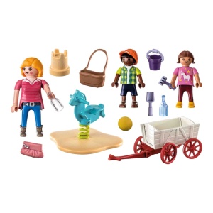 Playmobil - Set Invatatoare Si Copii In Carucior - Img 3