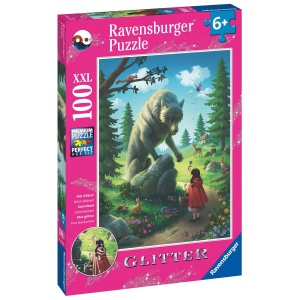 Puzzle Scufita Rosie Si Lupul, 100 Piese Glitter - Img 2
